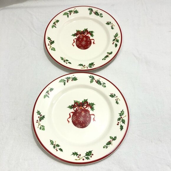 Christopher Radko Traditions Holiday Celebrations Appetizer or Salad Plate Set - Picture 1 of 5